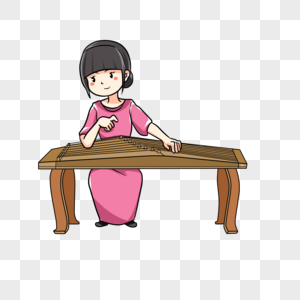 古筝女子图片