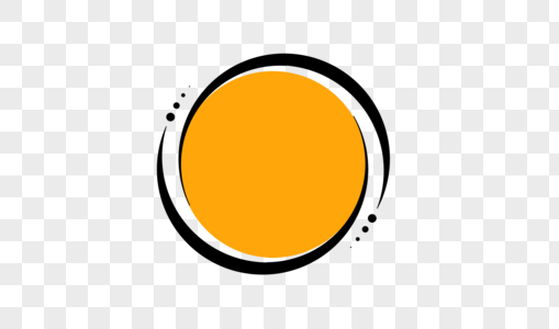 创意扁平化黄色圆形对话框设计图片