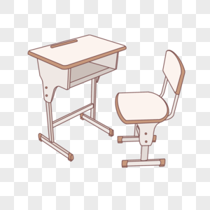 开学季课桌课椅卡通手绘装饰图图片