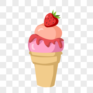 卡通草莓水果冰淇淋图片