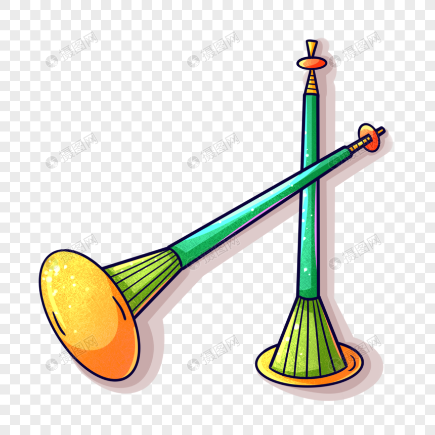 卡通两把唢呐插图元素素材下载-正版素材401402214-摄图网