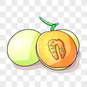 卡通切开的甜瓜插图图片素材