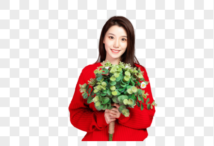 手捧鲜花女性图片