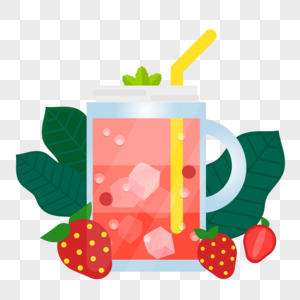 夏季清新草莓饮品图片