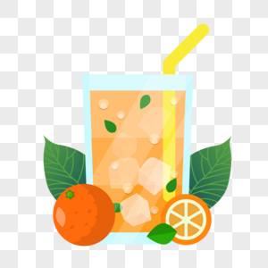 夏季橘子水果饮品图片