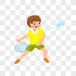 打羽毛球儿童项目高清图片