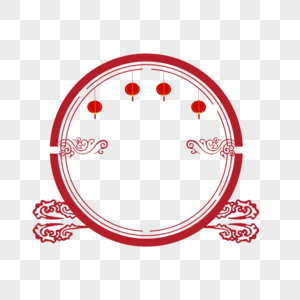 古典圆形龙纹边框素材