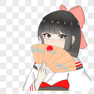 拿扇子新娘图片