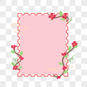 粉色植物树叶边框底纹图片