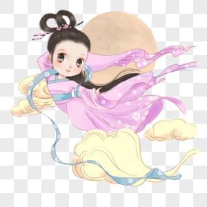 中秋节嫦娥奔月q版图片