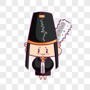 中元节鬼节q版可爱白无常高清图片白无常谢必安高清图片白无常高清