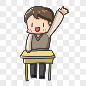 卡通人物背着举手左右图片