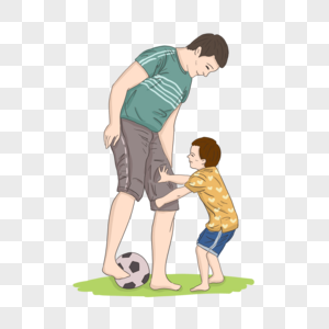 卡通简约玩耍足球运动元素图片