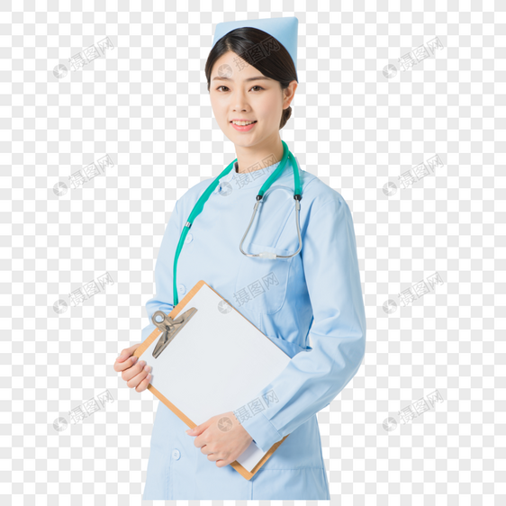 护士抱着病例图片