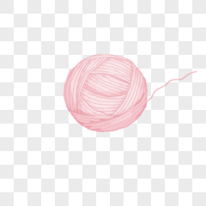 毛线球粉色手绘毛线球毛线花高清图片