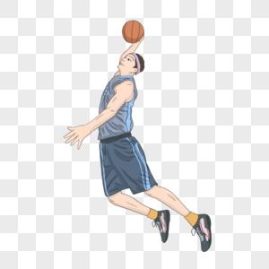 卡通简约人物运动篮球元素图片