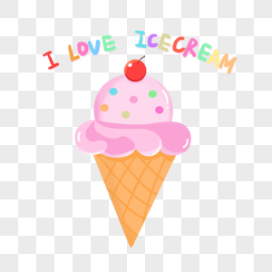 夏日手绘冰淇淋甜筒图片
