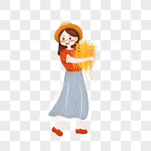 麦穗抱着麦穗的娃娃图片