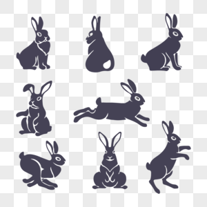 矢量剪影兔子高清图片