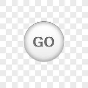 AI立体灰色GO按钮圆形立体按钮图片