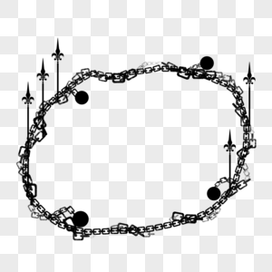 个性手绘锁链边框素材