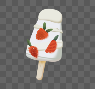 草莓奶油冰棍图片