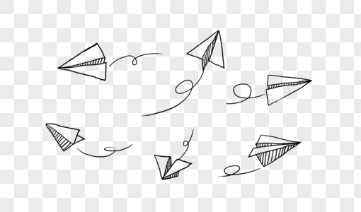 创意手绘纸飞机一组图片