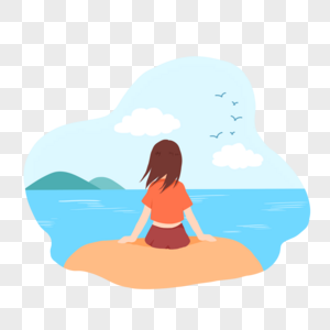 黄昏海边风景看海素材