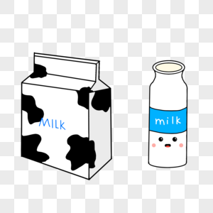 牛奶可爱牛奶盒高清图片