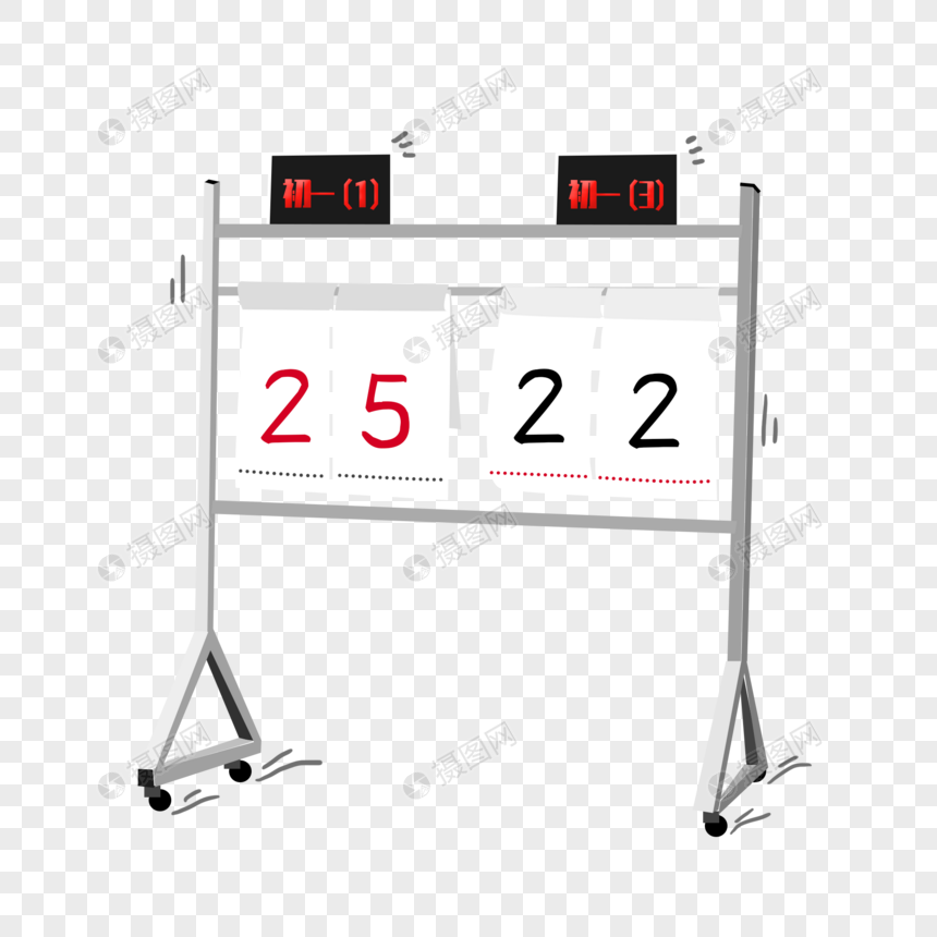 手绘篮球比赛初级记分牌