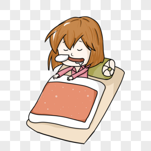 赖床的女孩图片素材