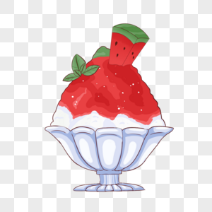 西瓜冰砂西瓜红柚冰沙高清图片