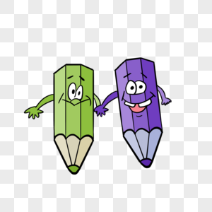手牵手的彩色笔图片素材