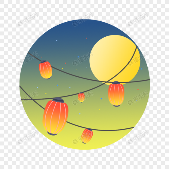 中秋节月亮灯笼图片