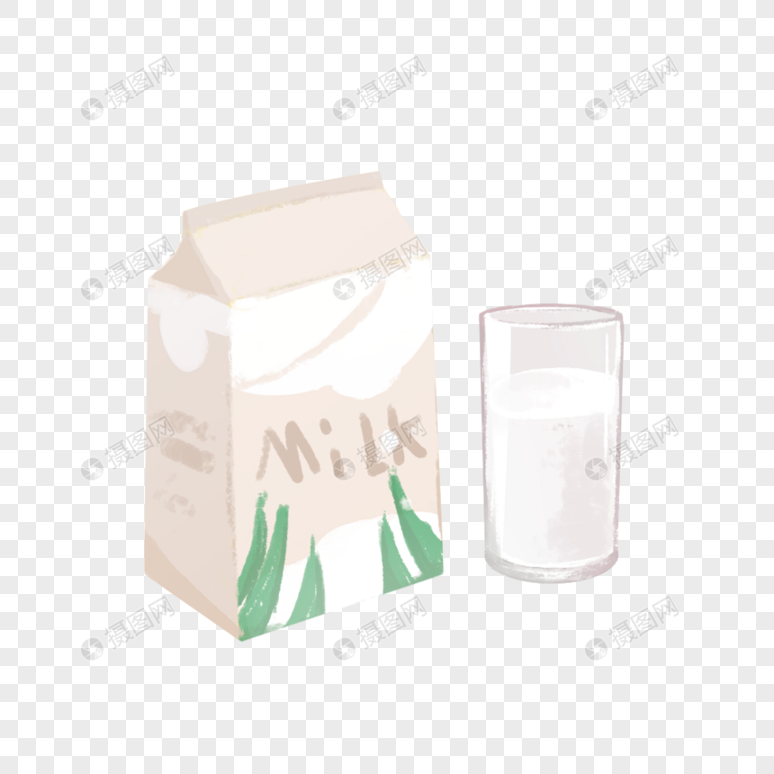 牛奶盒插画图片