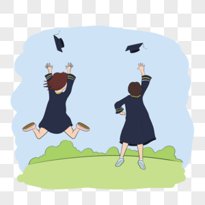 毕业啦卡通图片