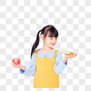 小女孩拿食物图片