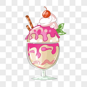 夏日水果酱冰淇淋图片