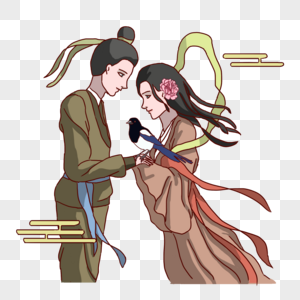 七夕情人节牛郎织女相会图片