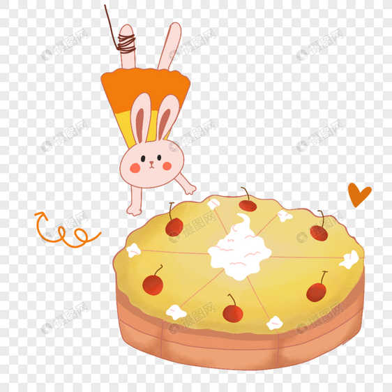 小兔子吃蛋糕图片