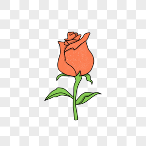 红色玫瑰花元素