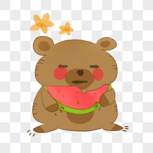 小熊表情包吃瓜图片