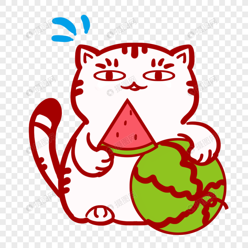 猫咪表情包吃瓜图片