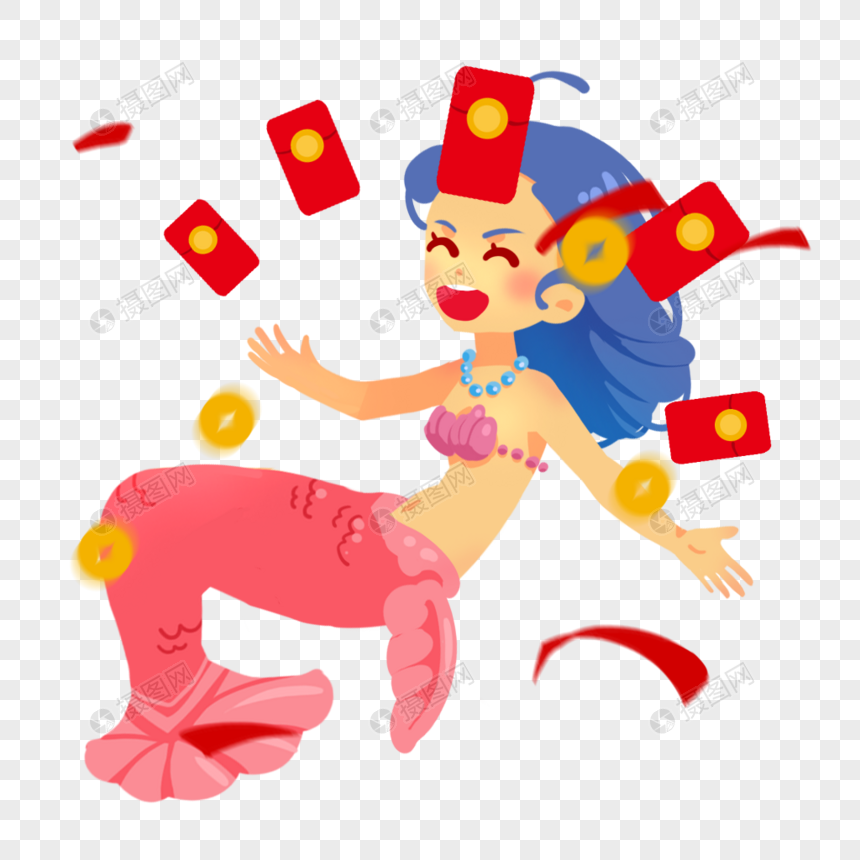 美人鱼表情包红包