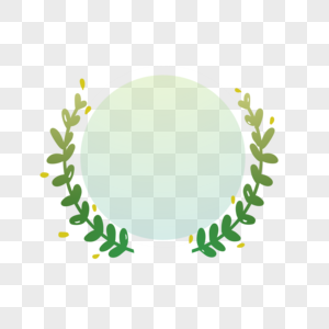 神圣绿橄榄装饰图标边框高清图片
