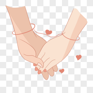 红线手牵手图片