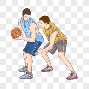 卡通简约人物篮球运动元素图片