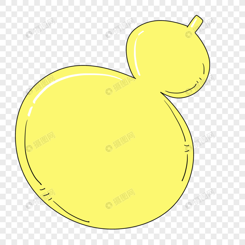 手绘卡通葫芦边框对话框免抠素材