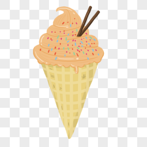 手绘冰淇淋甜筒图片