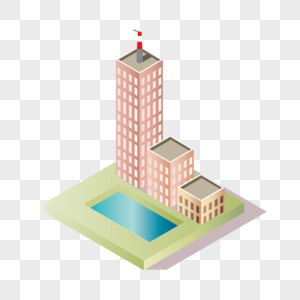 AI矢量图2.5D建筑家园城市楼房建筑图片